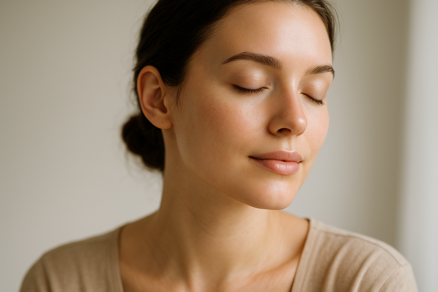 Viso con pelle dall’aspetto più luminoso e naturale in luce morbida